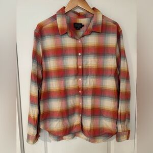 Pendleton Red- orange Plaid Shirt